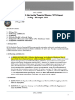 U.S. Navy Office of Naval Intelligence Worldwide Threat To Shipping (WTS) For 30 July - 26 August 2020