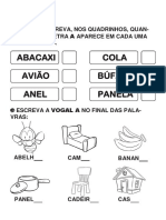 Atividades de Reforço Alfabetização