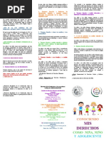 Triptico de Los Derechos de Los Niños Niñas y Adolescentes