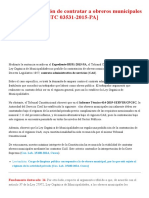 No Hay Prohibición de Contratar A Obreros Municipales Mediante CAS (STC 03531-2015-PA) - LP