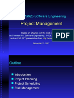 Project Management: CS 425/625 Software Engineering