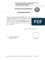 Declaración Jurada - Certificación