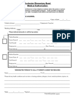 Advanced Band Medical Form