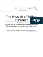 The Mitzvah of Sefiras Ha'Omer: For Technical Information Regarding Use of This Document, Press CTRL and