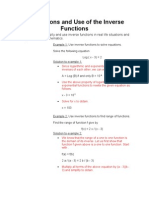 Applications and Use of The Inverse Functions