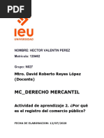 Actividad de Aprendizaje 2. ¿Por Qué Es El Registro Del Comercio Público