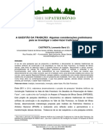 CASTRIOTA, L, B. A QUESTÃO DA TRADIÇÃO Algumas Considerações Preliminares para Se Investigar o Saber-Fazer Tradicional PDF