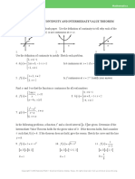 Worksheet On Continuity and The Intermediate Value Theroem