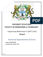 Emt 3200 - Group 6 - Numerical Approximations & Errors - Report