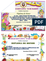 Diploma de Honor: Unidad Educativa "15 de Marzo"