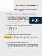 Actividades Del Curso de Nivelación de Matemáticas PDF