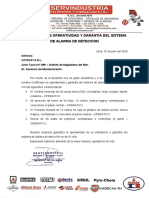 Certificado de Alarma Contra Incendios