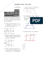 Lista de Exercícios de Geometria - 9º Ano - Prof. Lucas