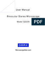 User Manual Binocular Stereo Microscope: Model G223A