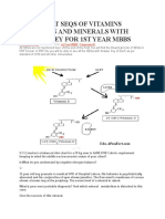 Important Seqs of Vitamins Nutrition and Minerals With Answer Key For 1ST Year MBBS