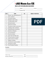 Check List For Welding Machines