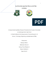 Feasibility of Corn (Zea Mays) Husk Fiber As An Air Filter To Vehicles