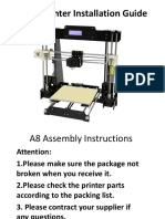 Anet A8 3D Printer Installation Instructions