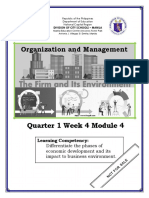 Organization and Management: Learning Competency