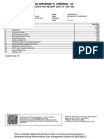 Anna University, Chennai - 25: Semester Fee Receipt (Dec'19 - May'20)