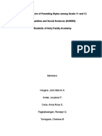 Emotional Effects of Parenting Styles Among Grade 11 and 12 Humanities and Social Sciences (HUMSS) Students of Holy Family Academy