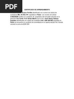 Certificado de Arrendamiento PDF