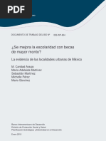 Se Mejora La Escolaridad Con Becas de Mayor Monto La Evidencia de Las Localidades Urbanas de México