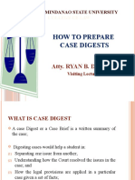 How To Prepare Case Digests: Atty. Ryan B. Deleña