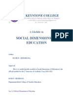 Social Dimensions of Education