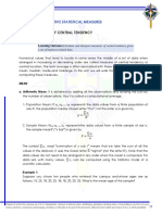 Unit 1: Measures of Central Tendency: Module 6: Descriptive Statistical Measures