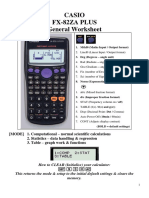 CASIO FX-82ZA PLUS General Worksheet