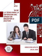 Guia para El Procedimiento de La Elaboración de La Tesis para La Obtención Del Grado de Magíster o Doctor PDF