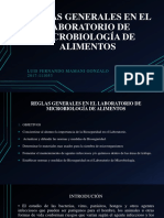 Reglas Generales en El Laboratorio de Microbiología de Alimentos