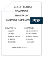 Adventist College of Nursing Seminar On Guidance and Counseling