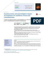 Socioeconomic and Psychological Impact of Treatment For Unilateral Intraocular Retinoblastoma