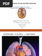 3) Derrame Pleural, Imagenología, Toracosentesis, Manejo Del Derrame Pleural Maligno, Empiema, Diagnóstico y Manejo Terapéutico