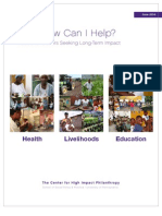 Haiti: How Can I Help? Models For Donors Seeking Long-Term Impact