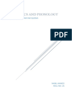 Phonetics and Phonology: Submitted To: Ma'Am Qudsia