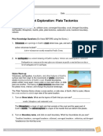 Student Exploration: Plate Tectonics