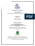 University of Mysore: Project Report Performance Evaluation of Mutual Fund