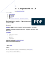 TEMA3 Declaración de Variables. Expresiones, Operadores, Condicionales