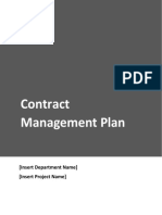 Contract Management Plan: (Insert Department Name) (Insert Project Name)