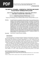 The Mental Foramen - Horizontal Position and Shape in Southeast Serbian Population
