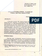 Pattanayak, B. (1993) - Occupational Stress A Look at Public Sector Executives. Journal of Labour and Social Research, 1, 1, 1-5.