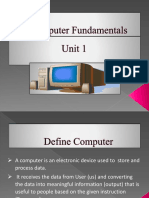 Computer Fundamental Unit 1 Notes PDF