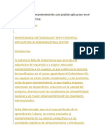 Metodologia de Mantenimiento Con Posible Aplicacion en El Sector Agroindustrial