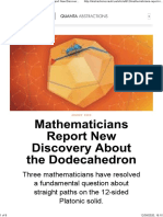 Three Mathematicians Have Resolved A Fundamental Question About Straight Paths On The 12-Sided Platonic Solid