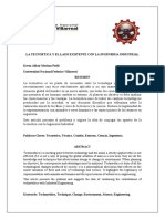 La Tecnoetica y El Lazo Existente Con La Ingenieria Industrial