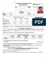 Joint Entrance Examination (Main) - 2020 Nta Score