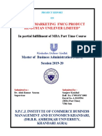 "Rural Marketing FMCG Product Hindustan Unilever Limited": in Partial Fulfillment of MBA Part Time Course